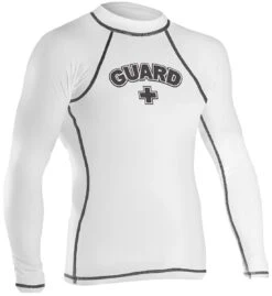 RISE Guard Long Sleeve Rashguard -Swimming Gear Shop 501lsl front white