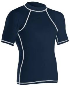 RISE Solid Short Sleeve Rashguard -Swimming Gear Shop 501ss front navy