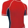 RISE Solid Short Sleeve Splice Rashguard -Swimming Gear Shop 502ss front red navy