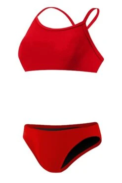 RISE Solid Poly Workout Bikini -Swimming Gear Shop lgs26 front red1