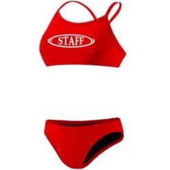 RISE Staff Poly V-Back Bikini -Swimming Gear Shop lgs26st red