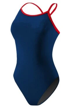 RISE Solid Poly Color Trim H-Back 12 RISE Solid Poly Color Trim H-Back -Swimming Gear Shop lgs64 front navy red