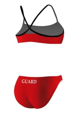 RISE Guard Poly 2-Piece Color Trim Bikini -Swimming Gear Shop lgs78gu back red black1