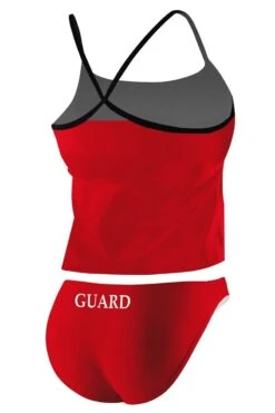 RISE Guard Poly 2-Piece Color Trim Tankini 7 RISE Guard Poly 2-Piece Color Trim Tankini -Swimming Gear Shop lgs79gu back red black