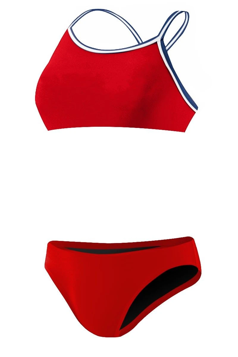 Rise Solid Poly Tri Color Bikini 3 Rise Solid Poly Tri Color Bikini